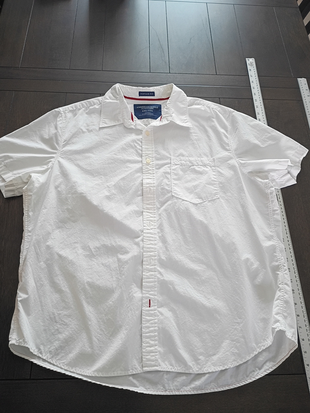 American Eagle Outfitters White Short-Sleeve Button-Down Shirt